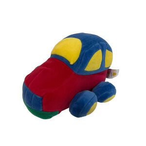 Baby Ganz Plush Car Red Blue Yellow Vintage Crib Kids Stuffed Toy